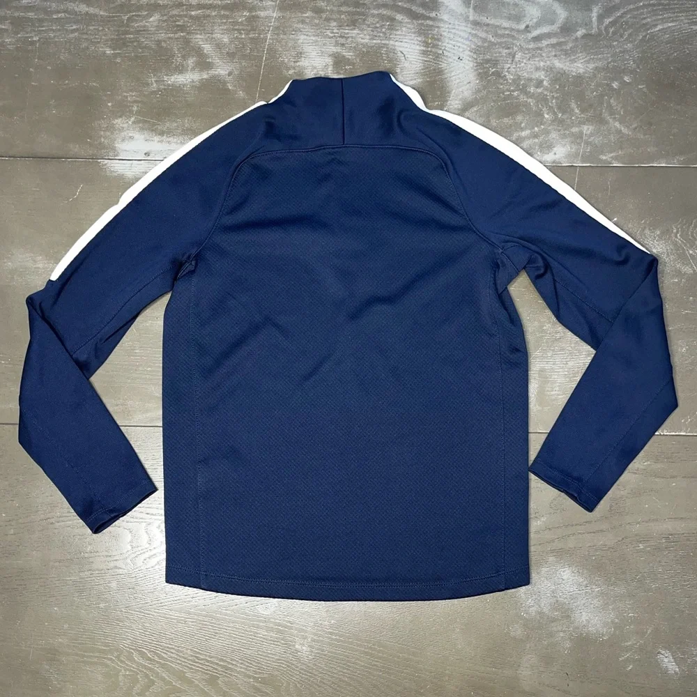 Nike Navy Blue Quarter Zip Pullover Swoosh Long Sleeve Boys Medium EUC